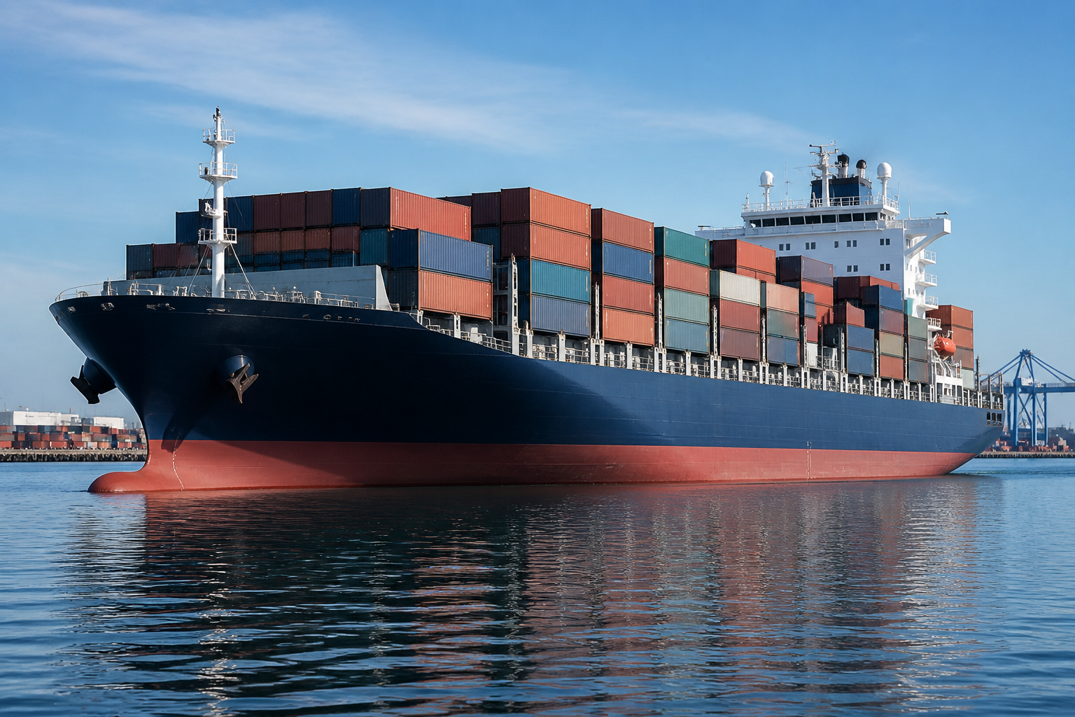 Cargo ship for international shipping coordination