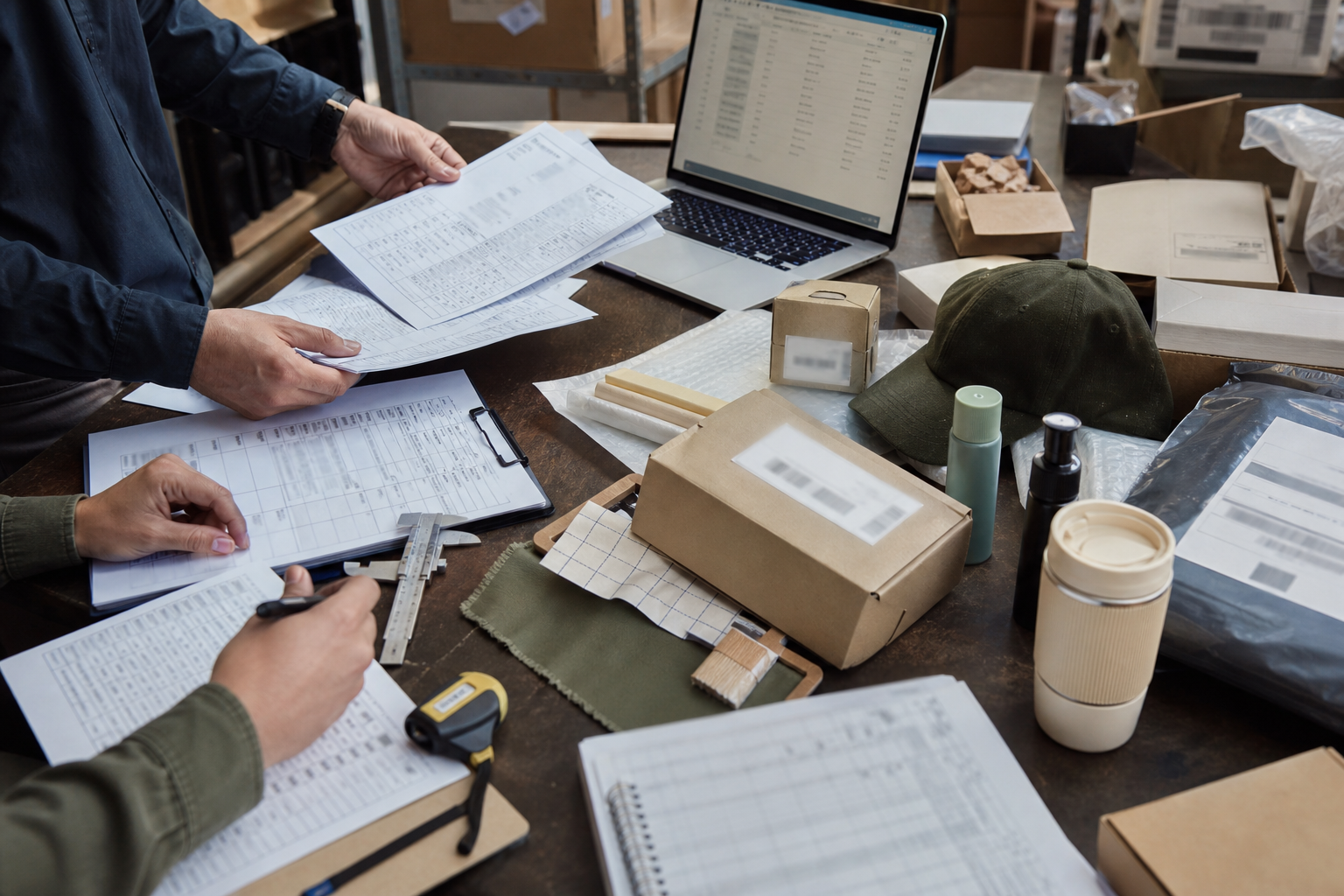 Procurement planning with product samples and logistics documents