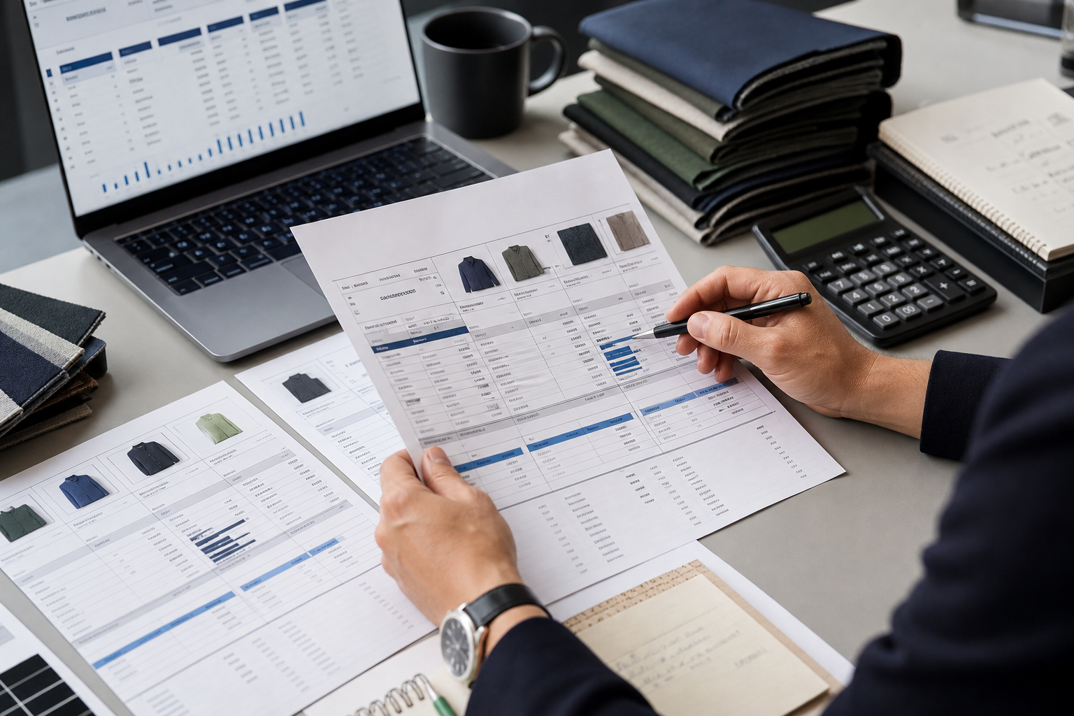 Supplier quote comparison and order planning documents